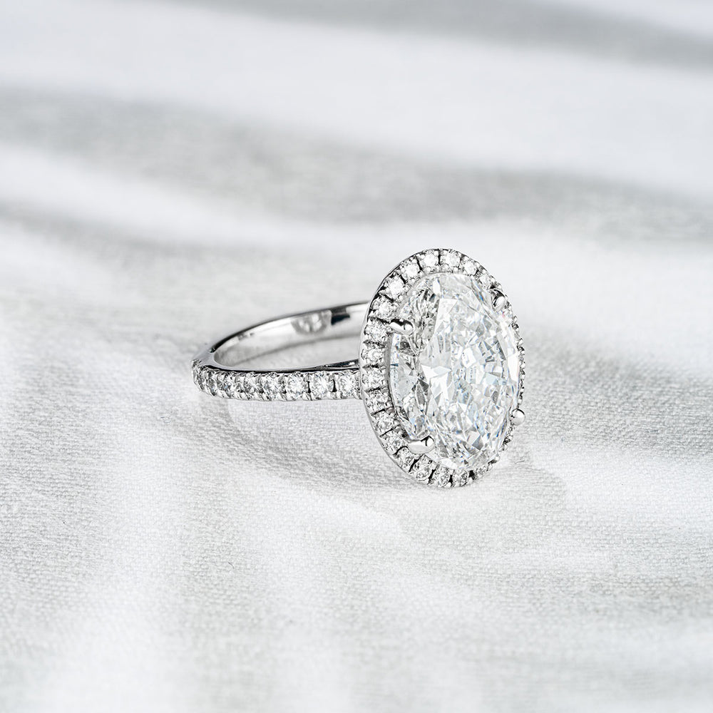 Georgina 5.70ct Lab Diamond Oval Cut Engagement Ring in Platinum G/VS1