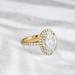 Georgina 5.70ct Lab Diamond Oval Cut Engagement Ring in 18K Yellow Gold G/VS1
