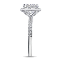 Beatrice 3.55ct Lab Diamond Cushion Cut Engagement Ring in 18K White Gold G/VS1