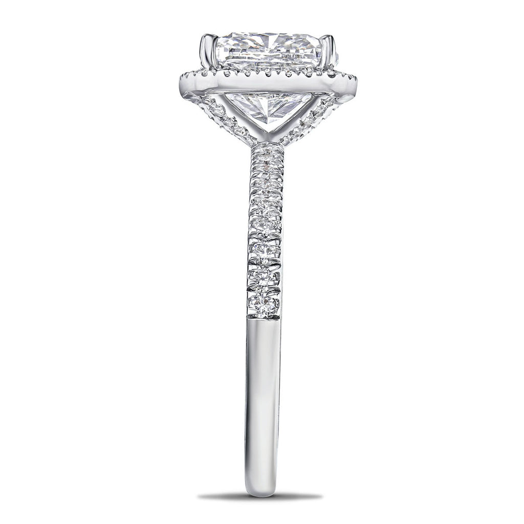 Beatrice 3.55ct Lab Diamond Cushion Cut Engagement Ring in Platinum G/VS1