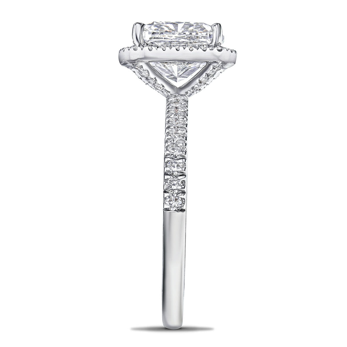 Beatrice 3.55ct Lab Diamond Cushion Cut Engagement Ring in Platinum G/VS1