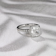 Beatrice 3.55ct Lab Diamond Cushion Cut Engagement Ring in Platinum G/VS1