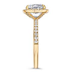 Beatrice 3.55ct Lab Diamond Cushion Cut Engagement Ring in 18K Yellow Gold G/VS1