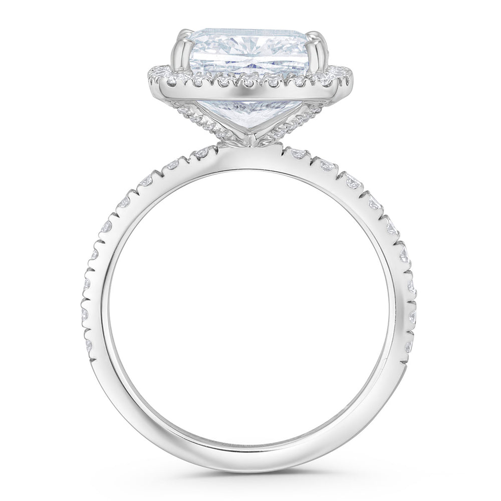 Beatrice 5.75ct Lab Diamond Cushion Cut Engagement Ring in Platinum G/VS1