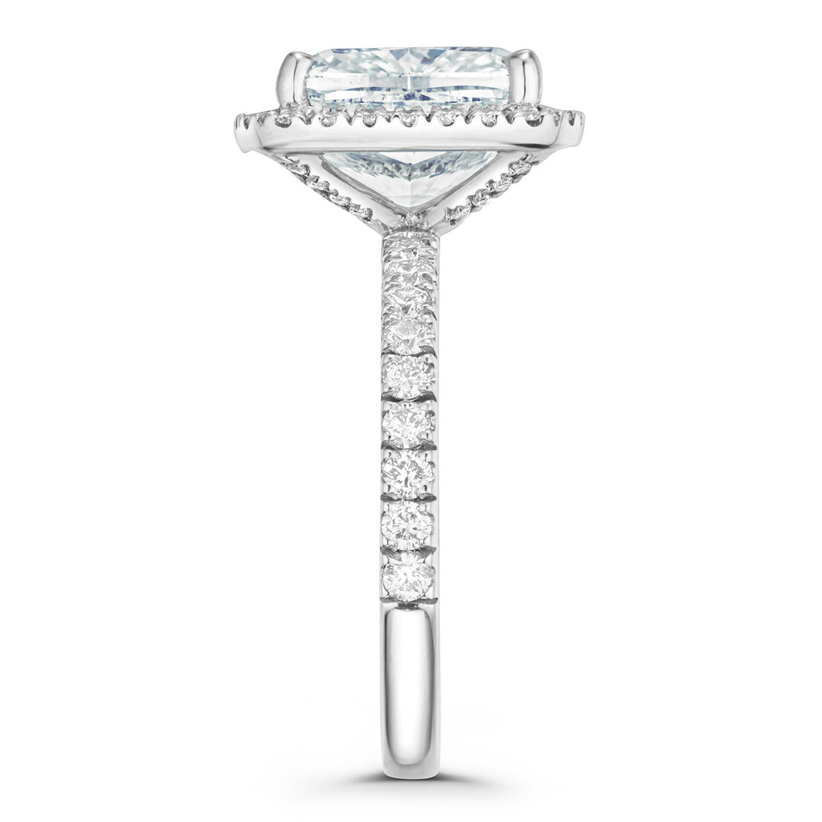 Beatrice 5.75ct Lab Diamond Cushion Cut Engagement Ring in Platinum G/VS1