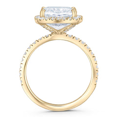Beatrice 5.75ct Lab Diamond Cushion Cut Engagement Ring in 18K Yellow Gold G/VS1