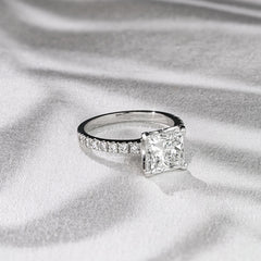 Katerina 3.45ct Lab Diamond Princess Cut Engagement Ring in Platinum G/VS1