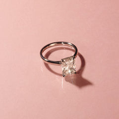Amora Radiant 2.00ct Hidden Halo Lab Diamond Engagement Ring F/VS1 Set in 18K White Gold