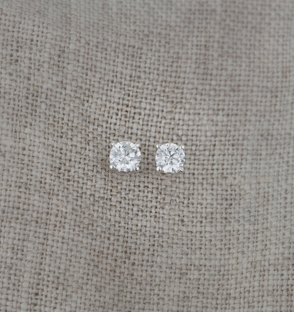 Diamond Earrings 0.40CT Studs Premium Quality in 18K White Gold 3.8mm