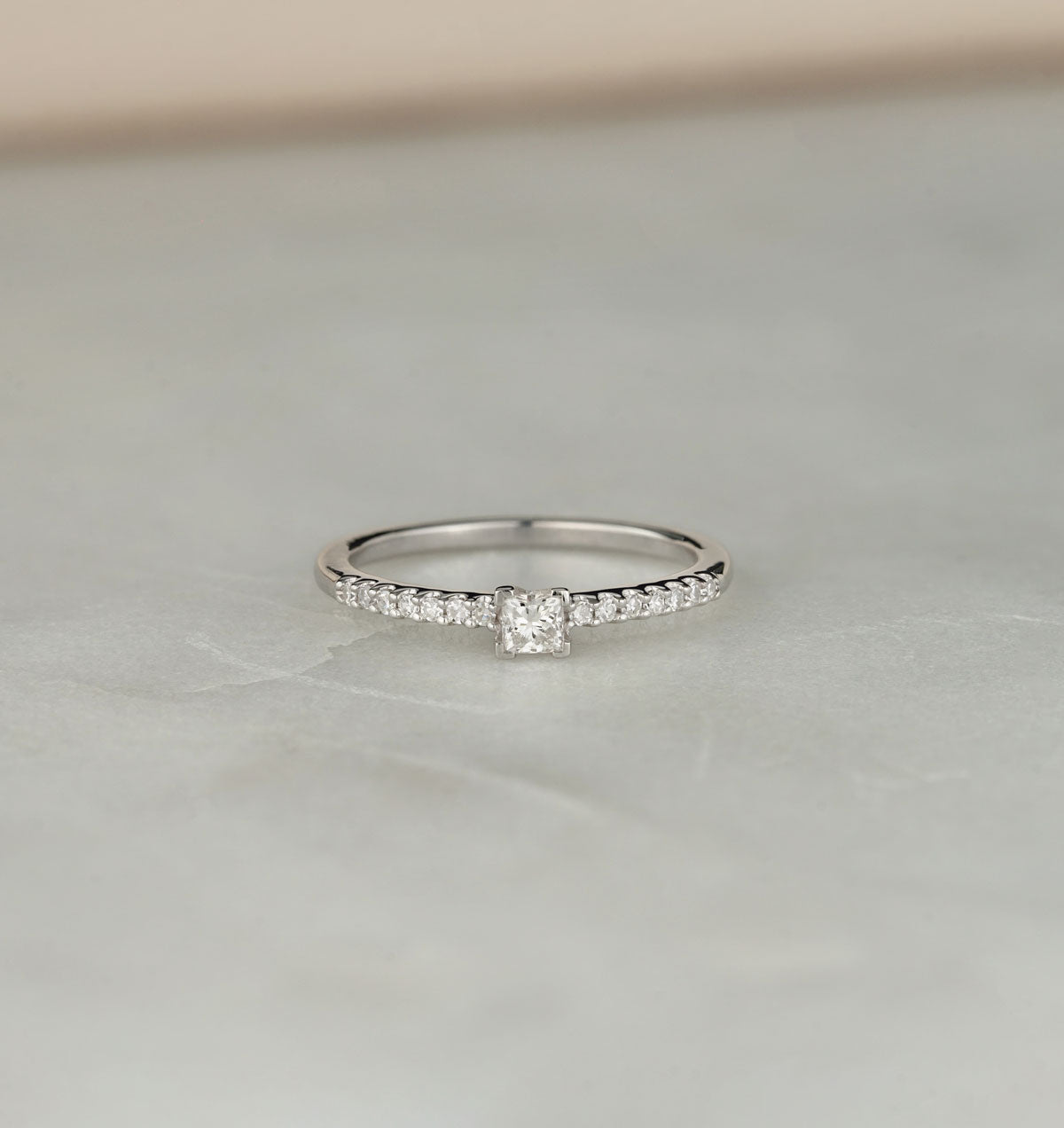 Princess Cut Lab Diamond Engagement Ring 0.25ct H/Si in 925 Silver