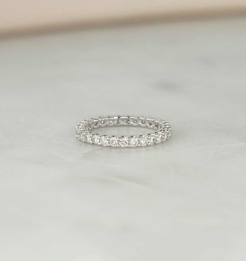 Chloe Lab Diamond Eternity Ring Platinum Claw Set 1.00ct H/Si