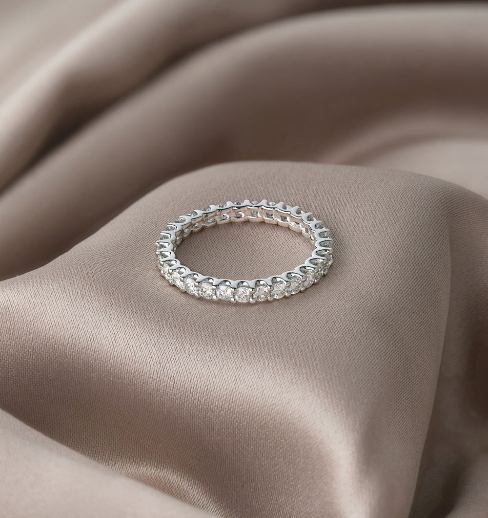Chloe Lab Diamond Eternity Ring Platinum Claw Set 1.00ct G/Vs