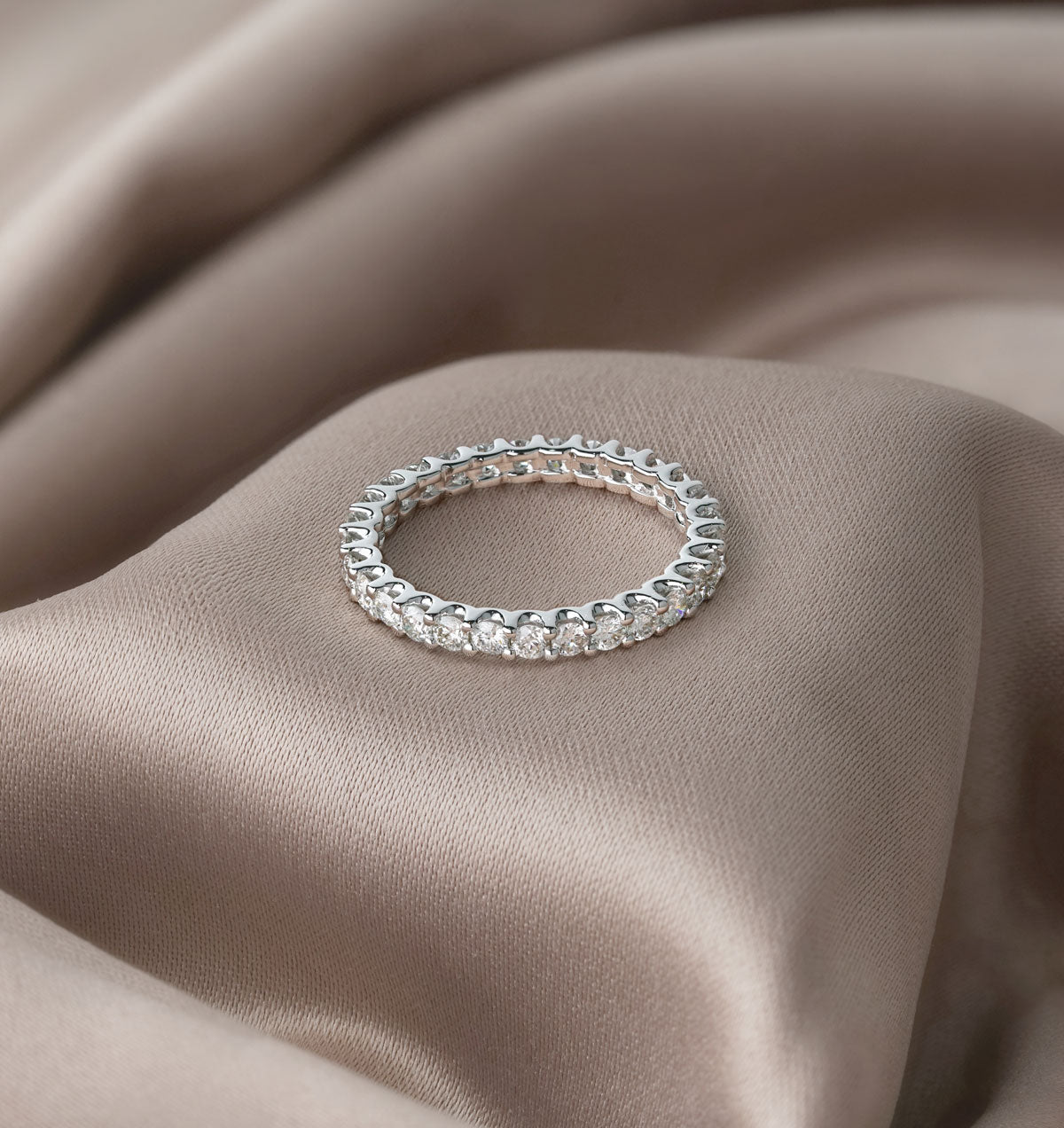 Chloe Lab Diamond Eternity Ring Platinum Claw Set 1.00ct G/Vs