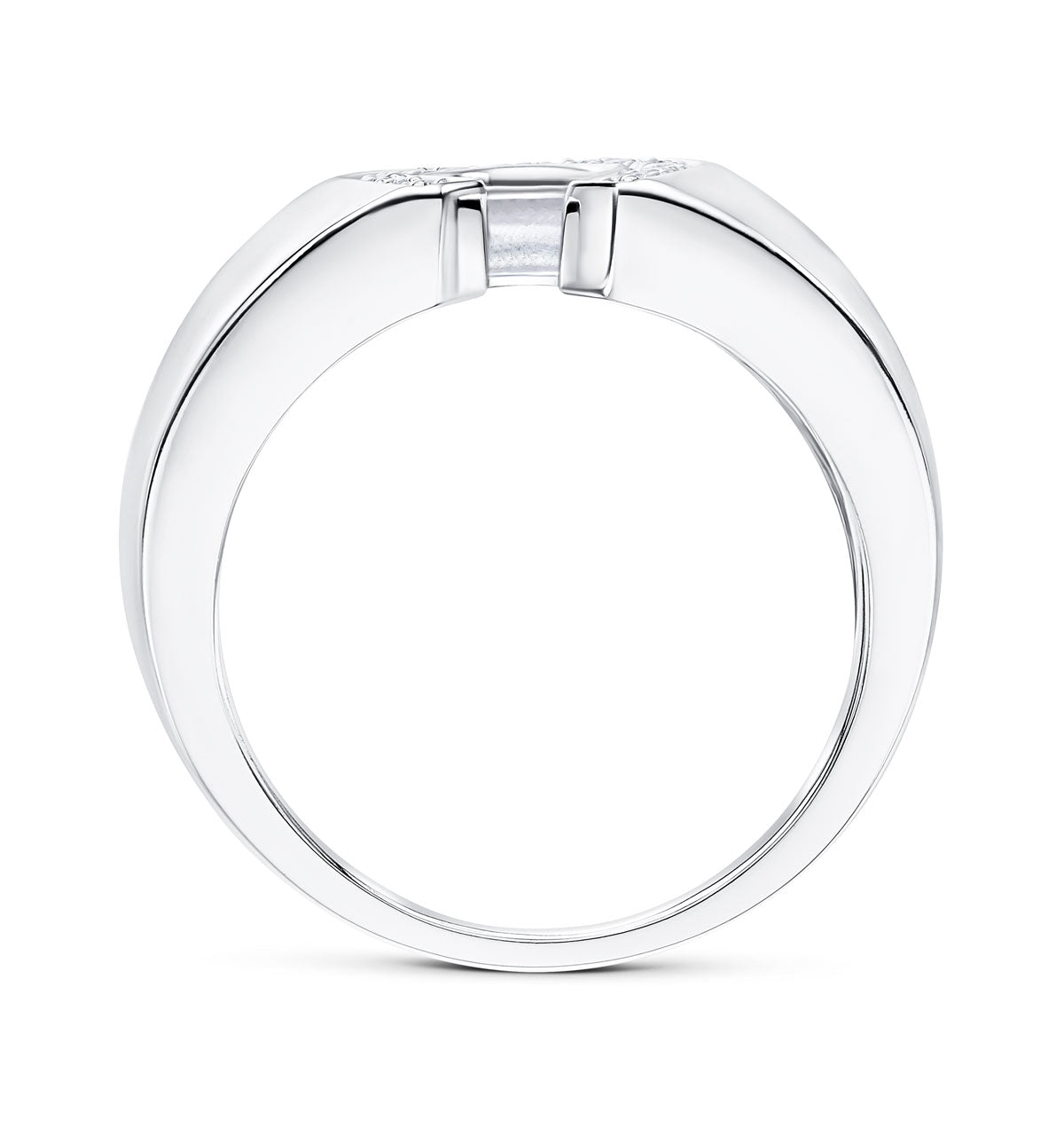 18K White Gold Diamond Horseshoe Ring 0.15CT