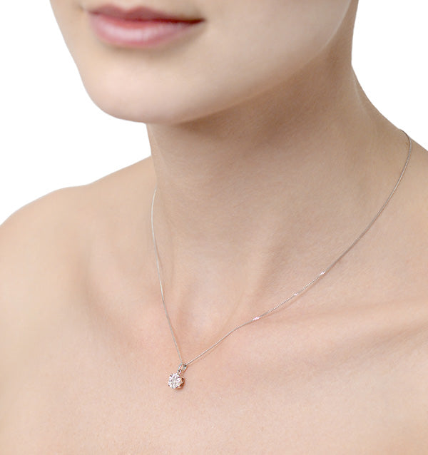 Galileo 1.00ct Solitaire Look Diamond 0.41ct And Platinum Necklace