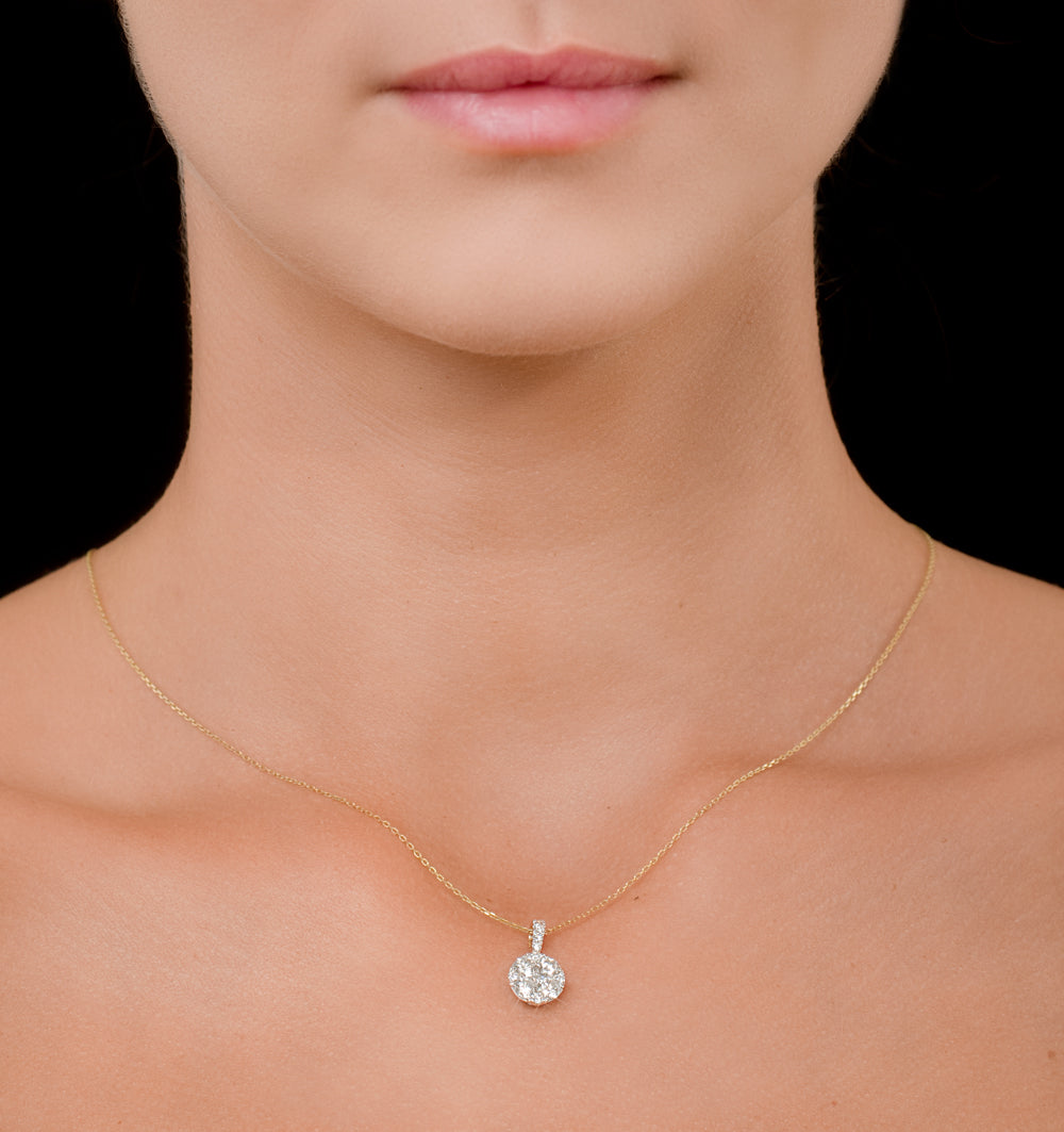 Diamond Moyen Galileo 1CT Pendant Necklace in 18K White Gold