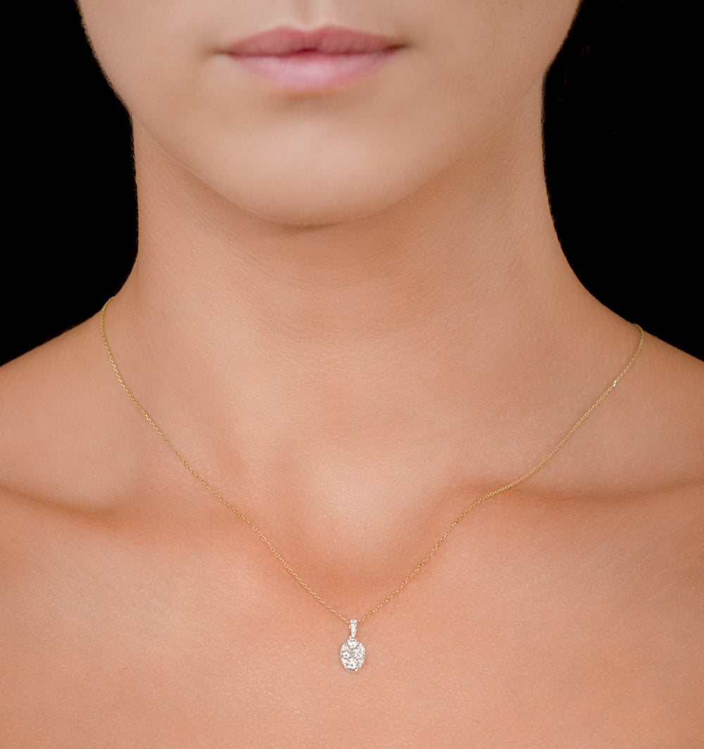 Lab Diamond Oval Galileo 0.52CT Pendant Necklace in 9K White Gold