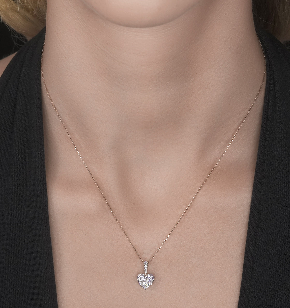 Diamond Galileo Heart 1.10CT Pendant Necklace in 18K Gold - R4653