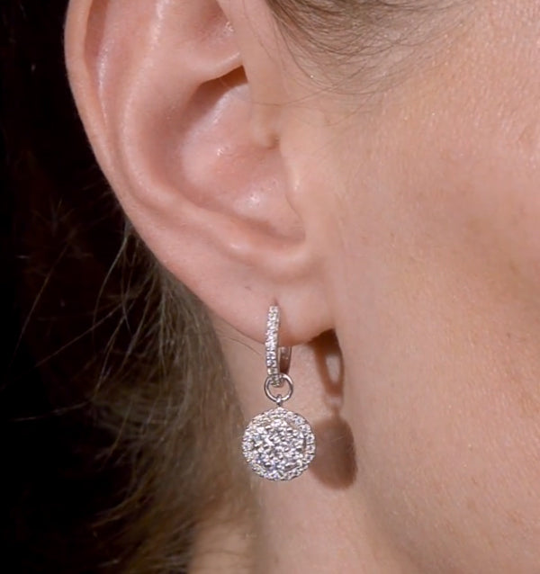 Halo Diamond Drop Earrings - Florence - 1.50ct - in 18K White Gold