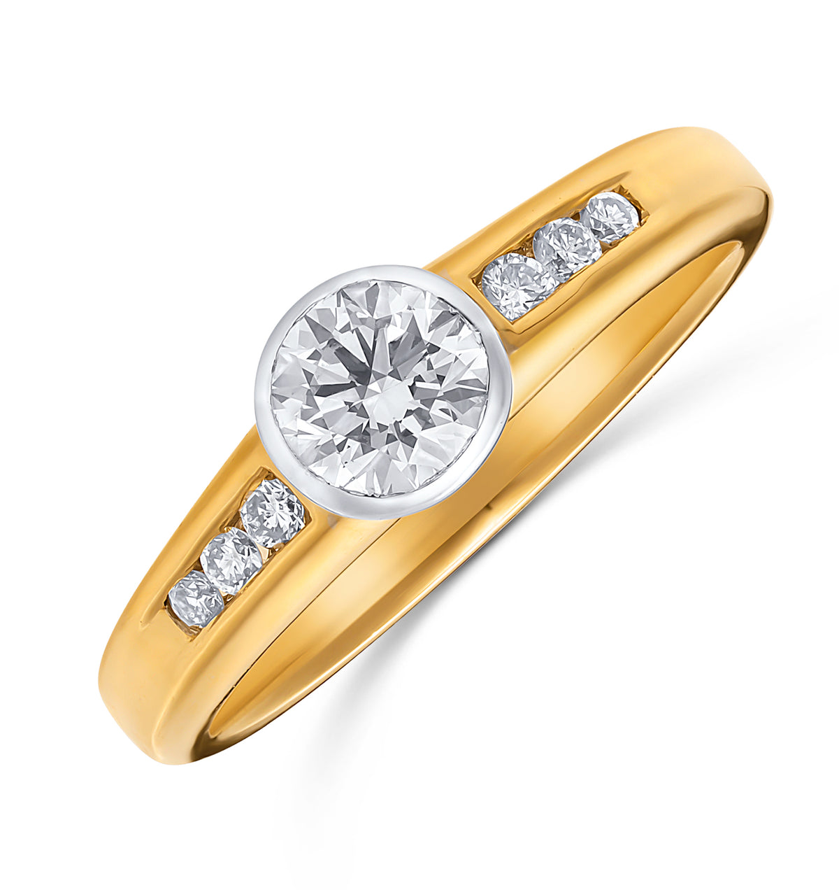 18K Ring Gold Lab Diamond Set Rubover Mount (0.57ct)