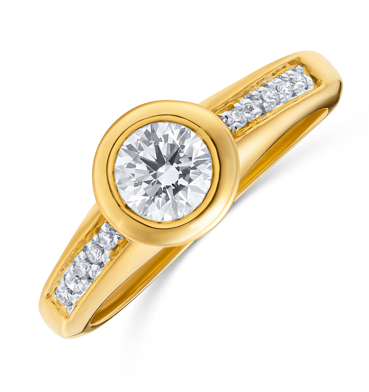 18K Ring Gold Lab Diamond Set Rubover Mount (0.40ct)