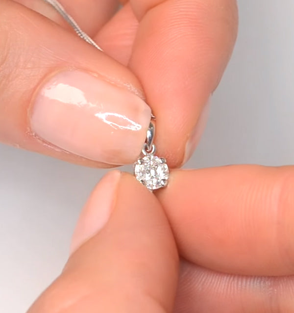 Galileo 0.50ct Solitaire Look Diamond 0.18ct 18K White Gold Necklace