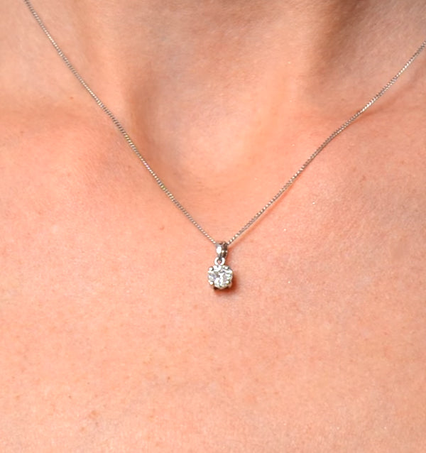 Galileo 0.50ct Solitaire Look Diamond 0.18ct 18K White Gold Necklace