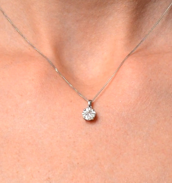 Galileo 1.00ct Solitaire Look Diamond 0.41ct And Platinum Necklace