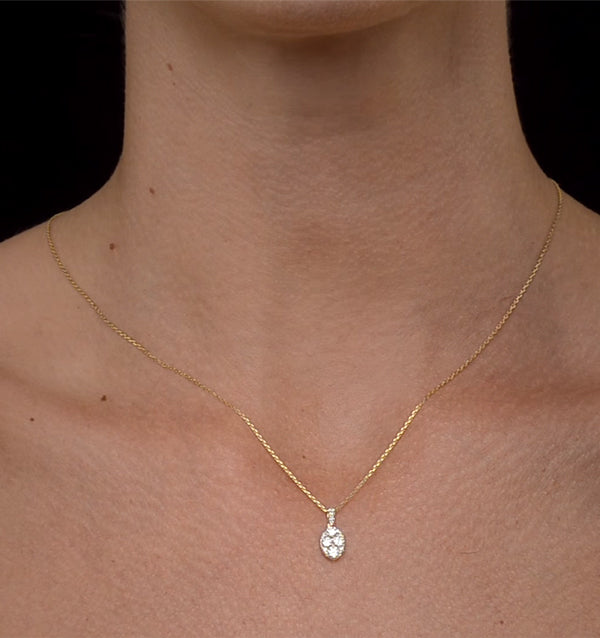 Diamond Oval Galileo 0.52CT Pendant Necklace in 18K Gold - R4640