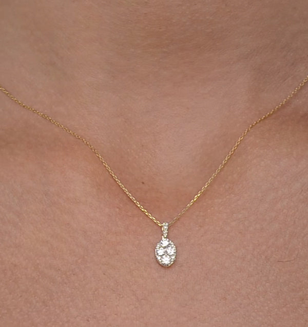 Diamond Oval Galileo 0.52CT Pendant Necklace in 18K Gold - R4640