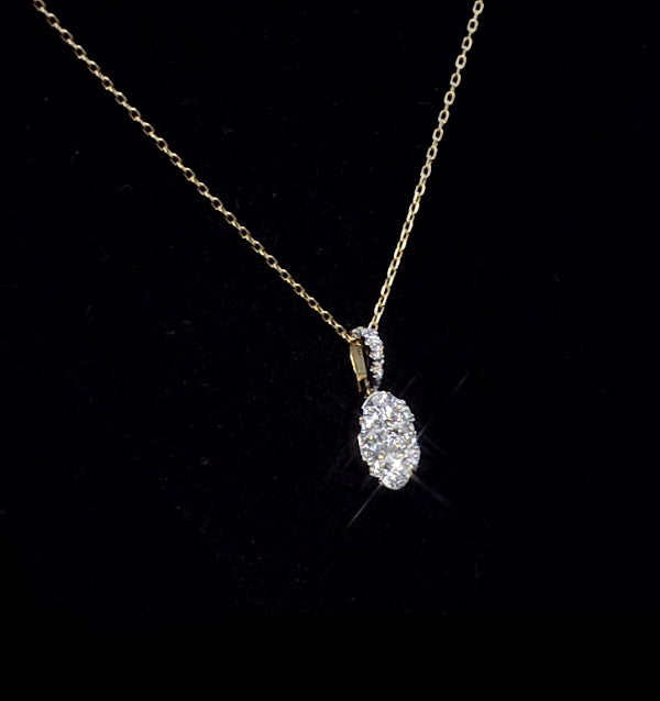 Diamond Oval Galileo 0.52CT Pendant Necklace in 18K Gold - R4640