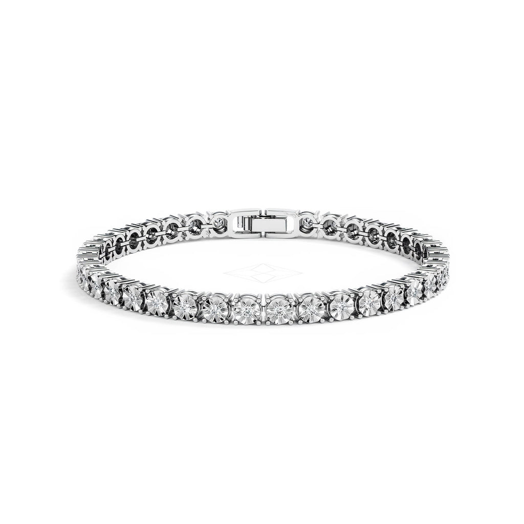 Men's Lab Diamond 1.00ct Tennis Bracelet in 925 Silver