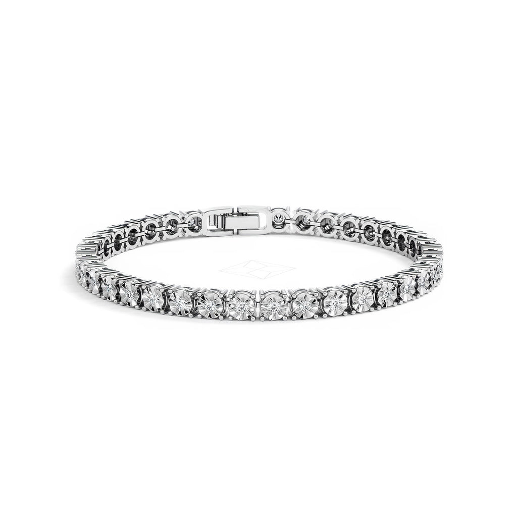Men's Lab Diamond 1.00ct Tennis Bracelet in 925 Silver