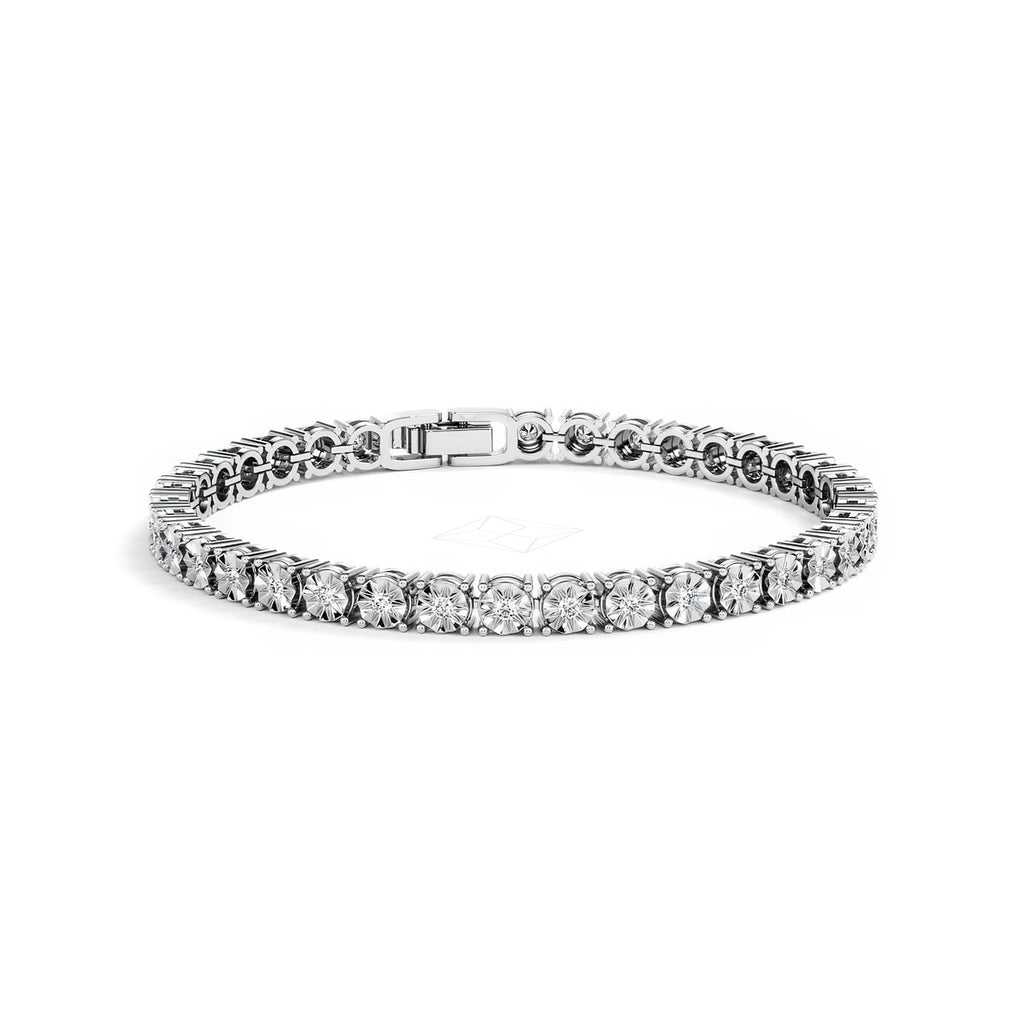 Men's Lab Diamond 1.00ct Tennis Bracelet in 925 Silver