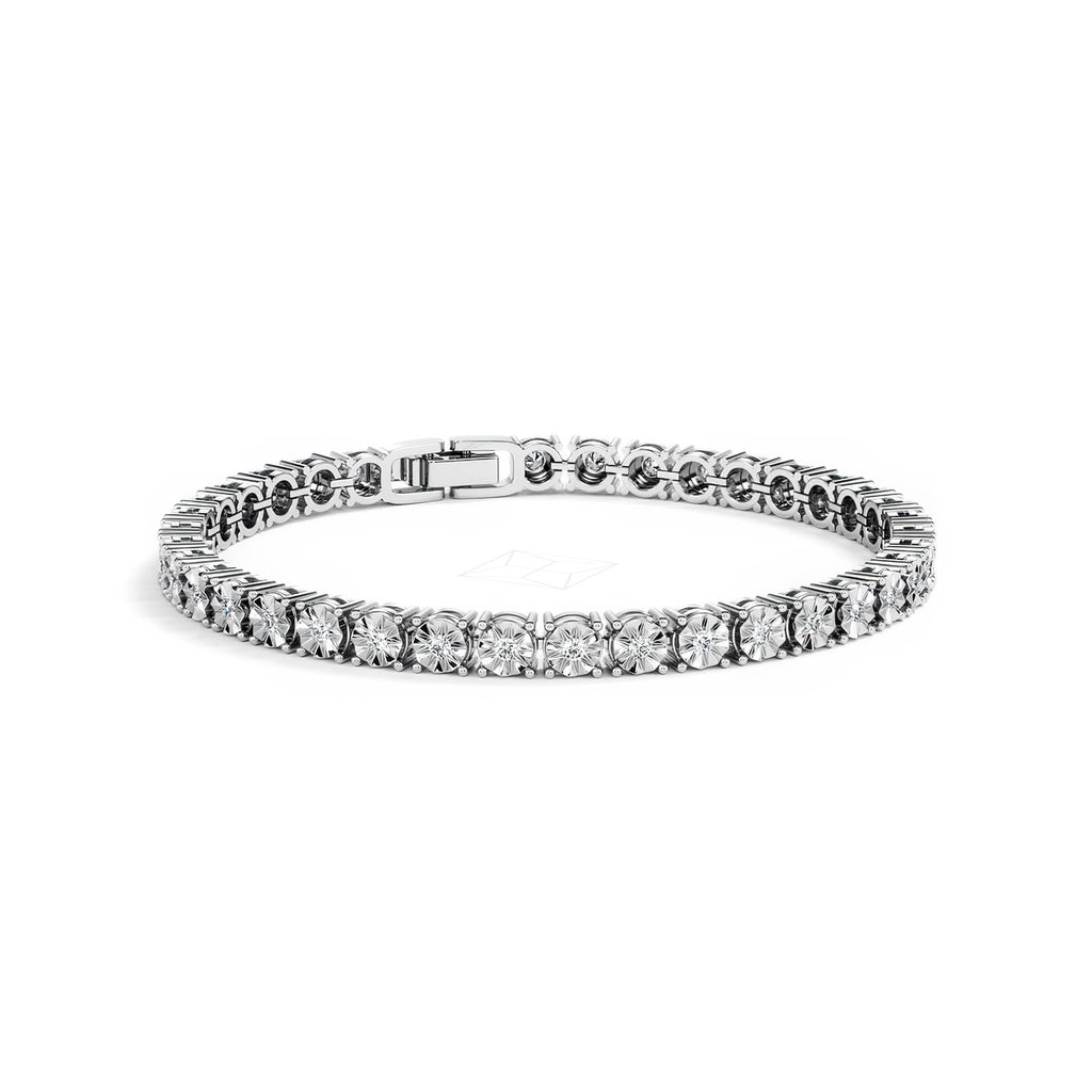 Men's Lab Diamond 1.00ct Tennis Bracelet in 925 Silver