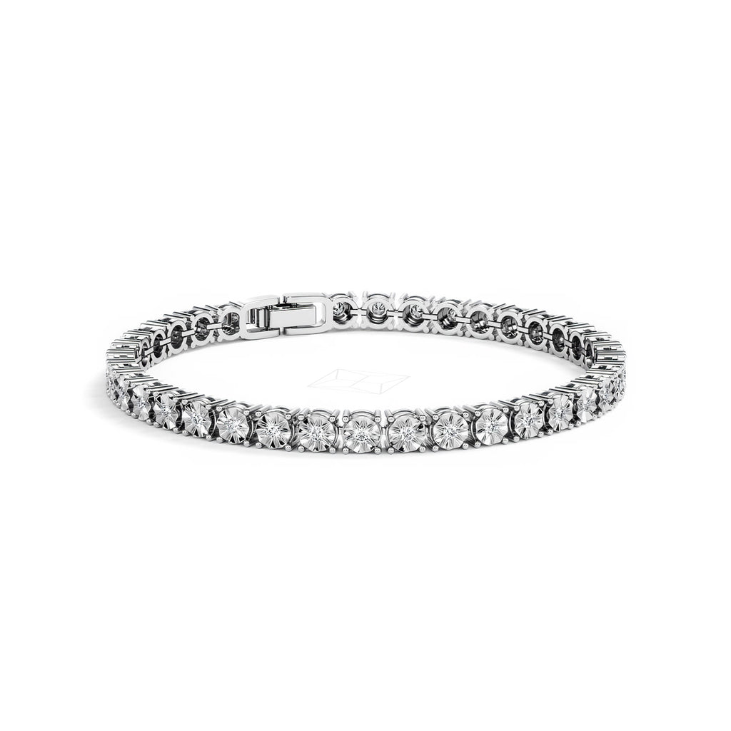 Men's Lab Diamond 1.00ct Tennis Bracelet in 925 Silver