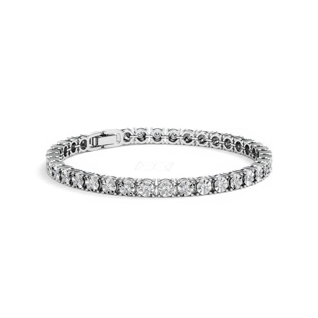 Men's Lab Diamond 1.00ct Tennis Bracelet in 925 Silver