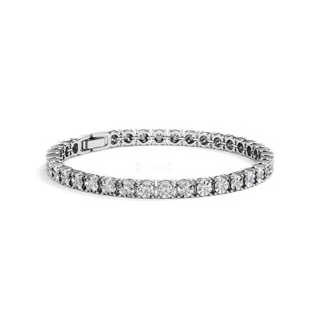 Men's Lab Diamond 1.00ct Tennis Bracelet in 925 Silver