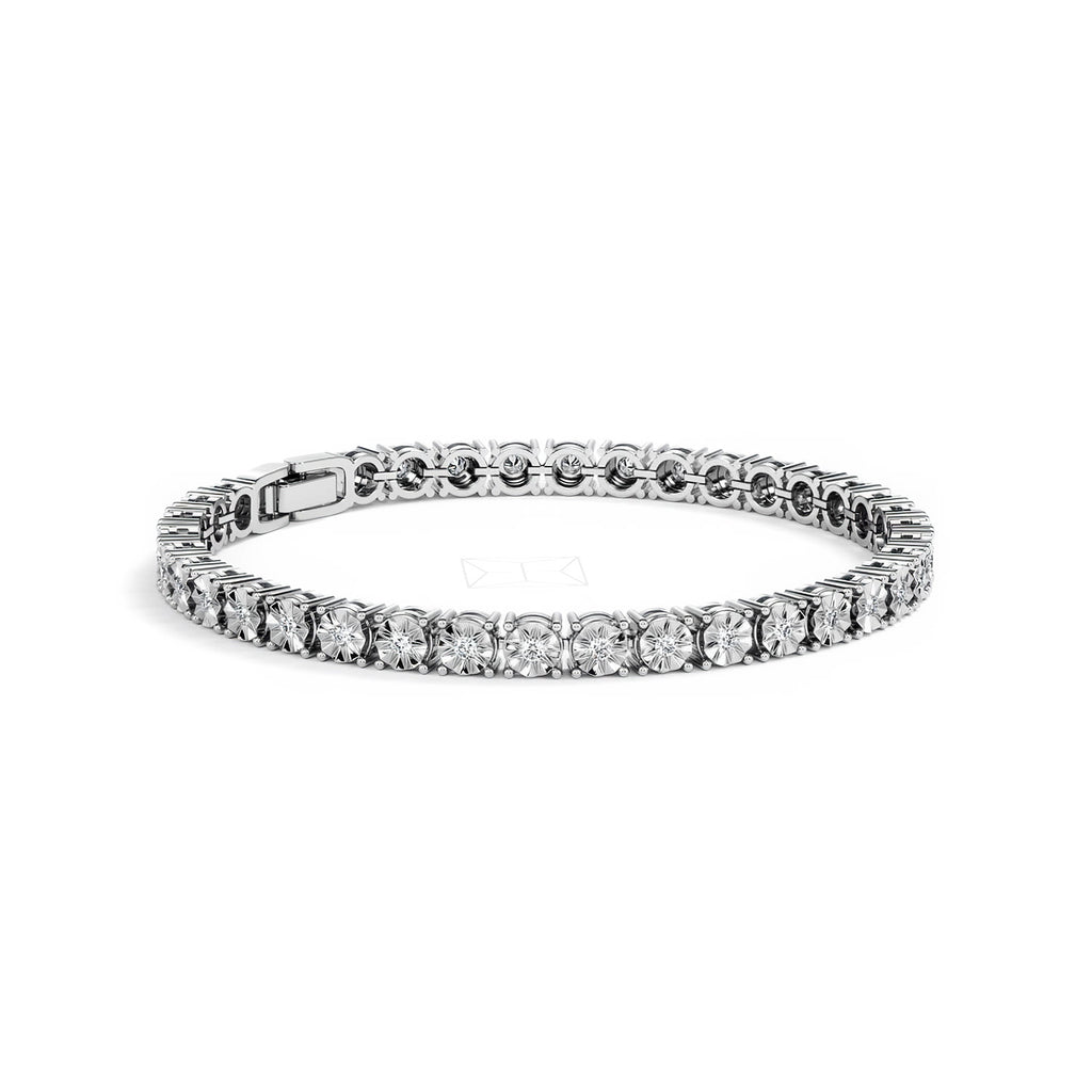 Men's Lab Diamond 1.00ct Tennis Bracelet in 925 Silver