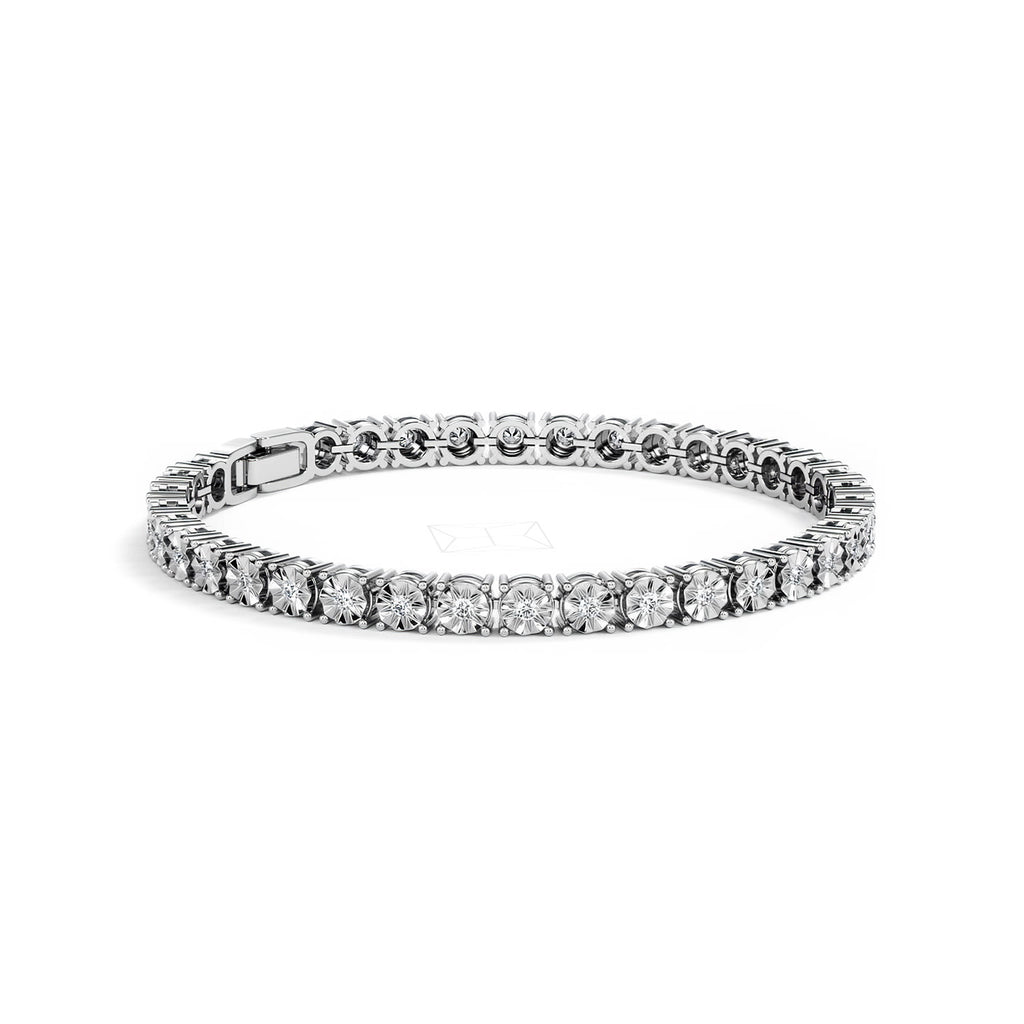 Men's Lab Diamond 1.00ct Tennis Bracelet in 925 Silver