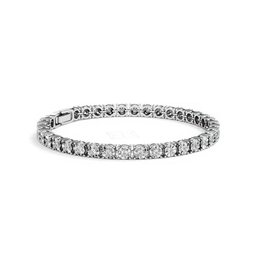 Mens Diamond 1.00ct Tennis Bracelet in 925 Silver