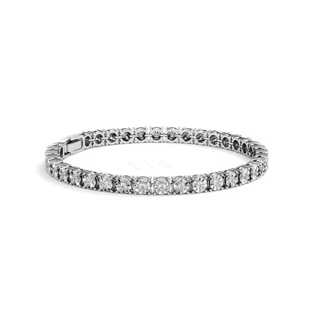 Men's Lab Diamond 1.00ct Tennis Bracelet in 925 Silver