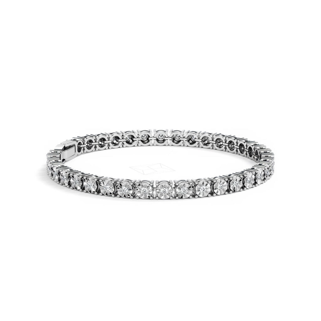 Men's Lab Diamond 1.00ct Tennis Bracelet in 925 Silver