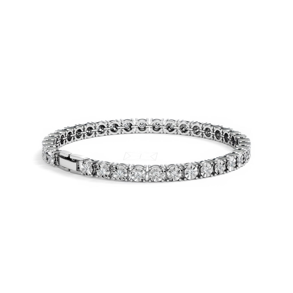Men's Lab Diamond 1.00ct Tennis Bracelet in 925 Silver