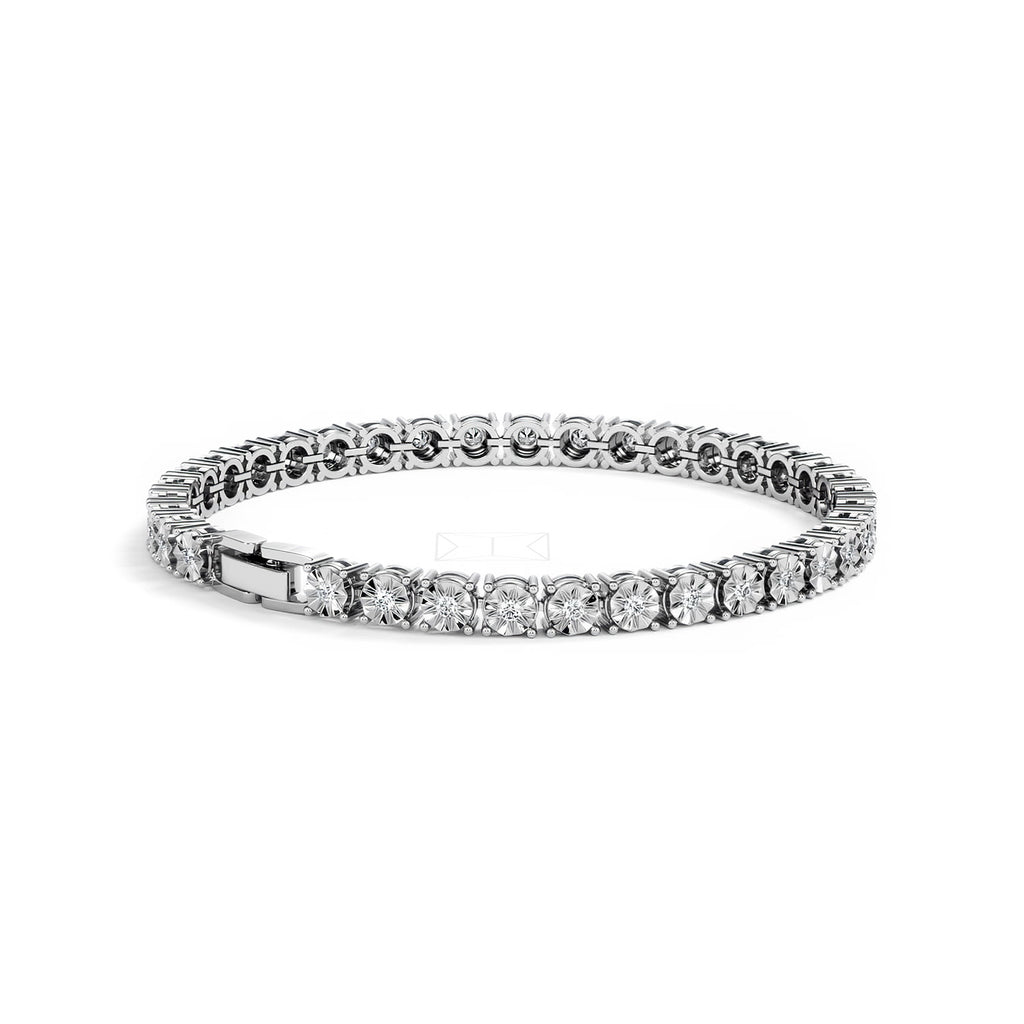 Men's Lab Diamond 1.00ct Tennis Bracelet in 925 Silver