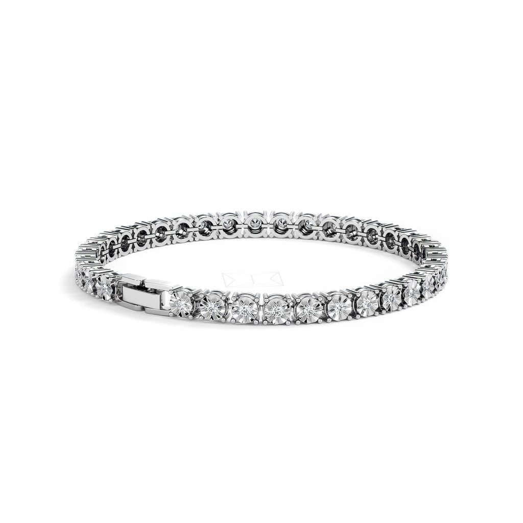 Men's Lab Diamond 1.00ct Tennis Bracelet in 925 Silver