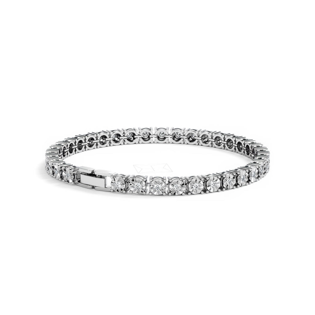 Men's Lab Diamond 1.00ct Tennis Bracelet in 925 Silver