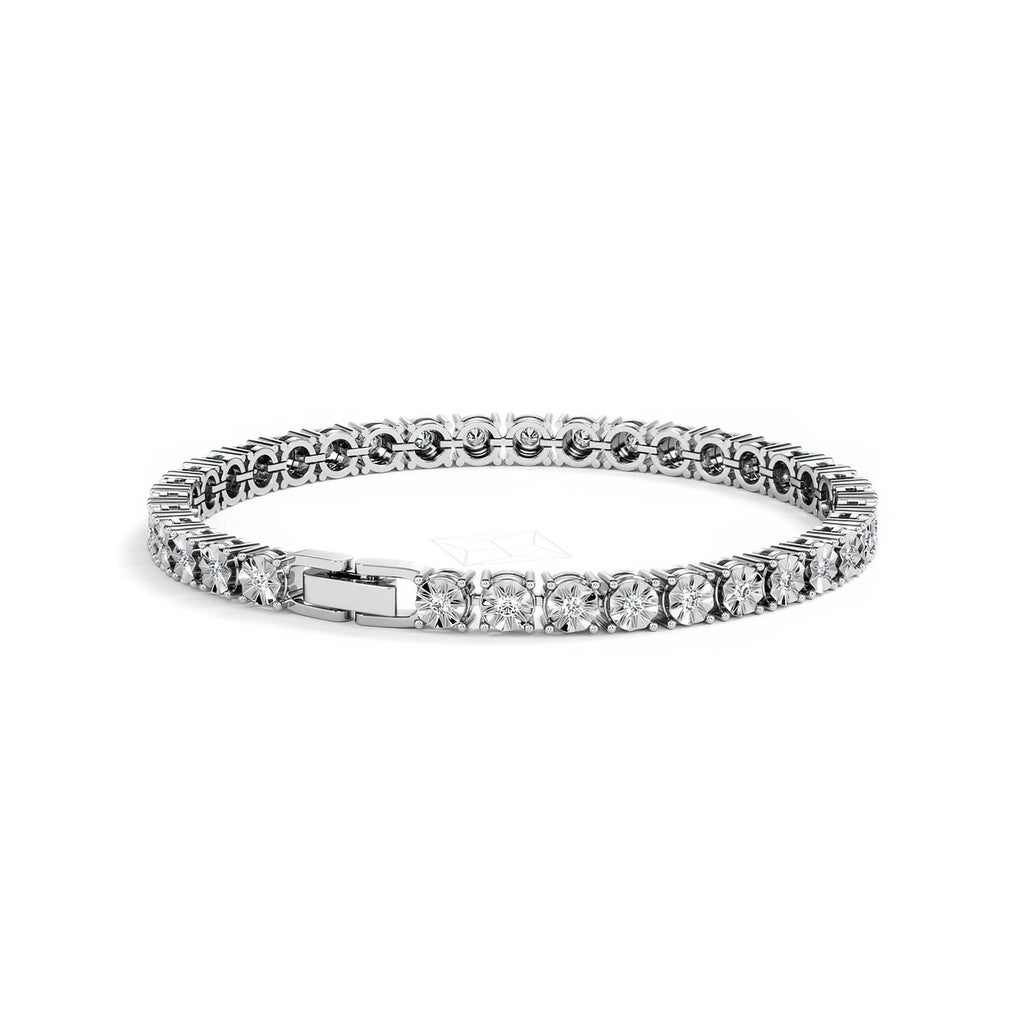 Men's Lab Diamond 1.00ct Tennis Bracelet in 925 Silver