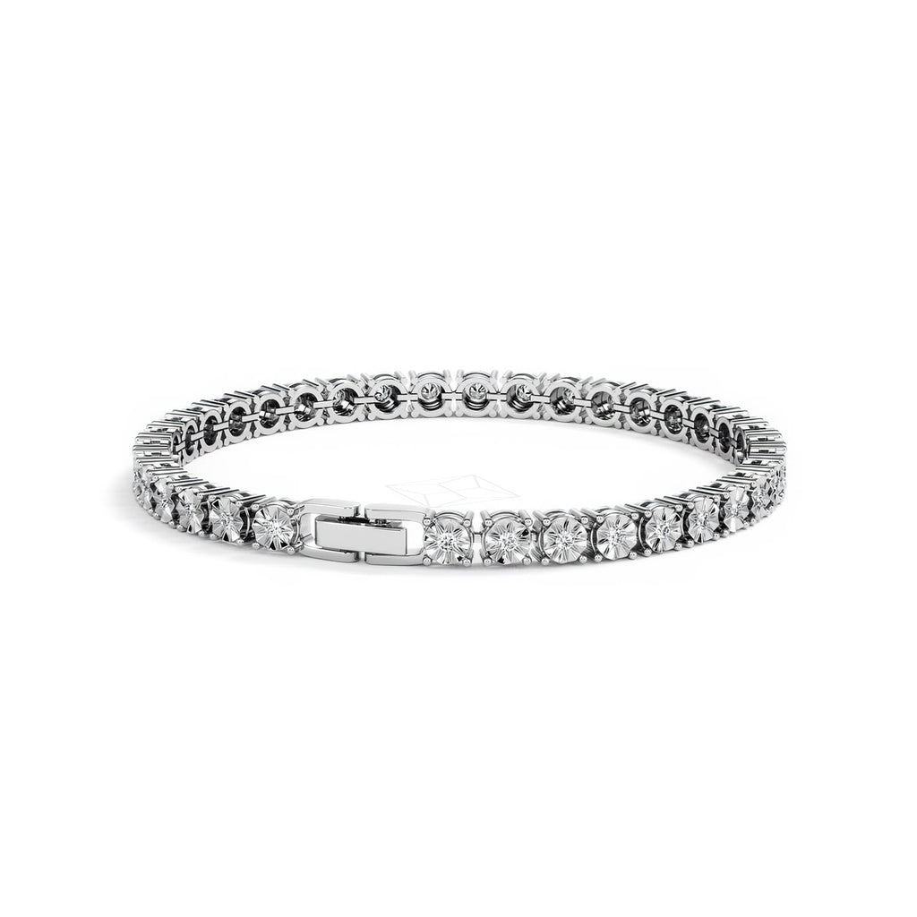 Men's Lab Diamond 1.00ct Tennis Bracelet in 925 Silver