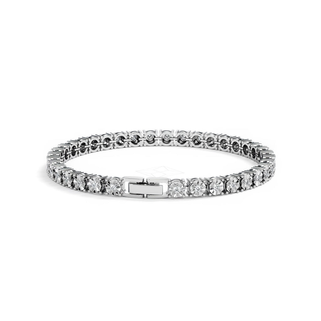 Men's Lab Diamond 1.00ct Tennis Bracelet in 925 Silver